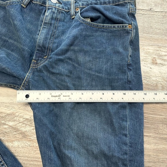 Levi's 511 Red Tab Faded Dark Wash Blue Mens 34x31 Worn In Slim Fit Denim Jeans - Picture 10 of 11